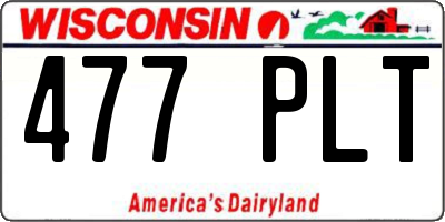 WI license plate 477PLT