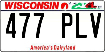 WI license plate 477PLV