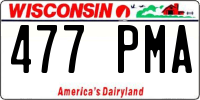 WI license plate 477PMA