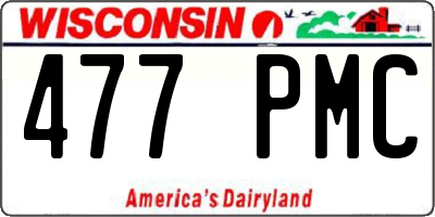 WI license plate 477PMC