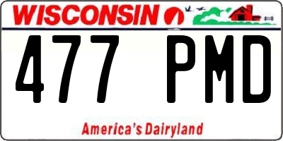 WI license plate 477PMD