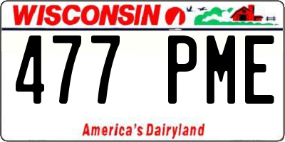 WI license plate 477PME