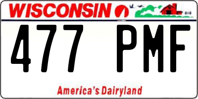 WI license plate 477PMF