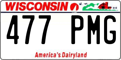 WI license plate 477PMG