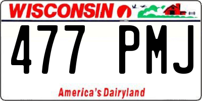 WI license plate 477PMJ