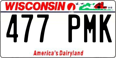 WI license plate 477PMK