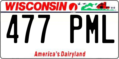 WI license plate 477PML