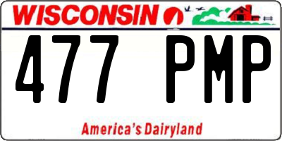 WI license plate 477PMP