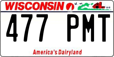 WI license plate 477PMT