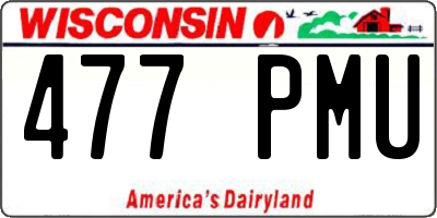WI license plate 477PMU