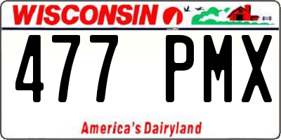 WI license plate 477PMX