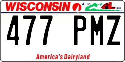 WI license plate 477PMZ