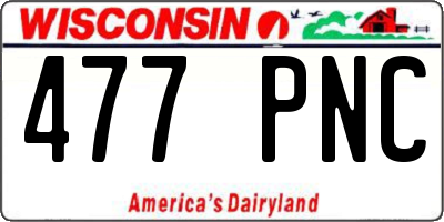 WI license plate 477PNC