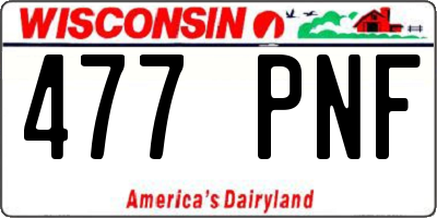 WI license plate 477PNF