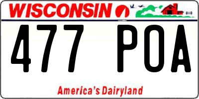 WI license plate 477POA