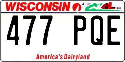 WI license plate 477PQE
