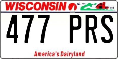 WI license plate 477PRS