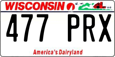 WI license plate 477PRX