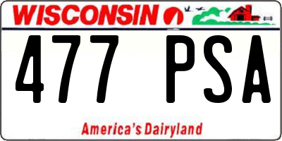 WI license plate 477PSA