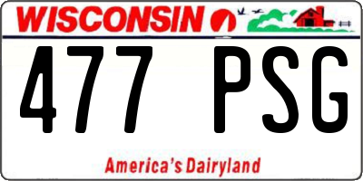 WI license plate 477PSG