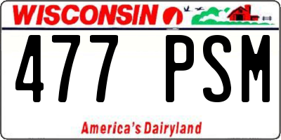 WI license plate 477PSM