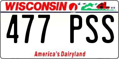 WI license plate 477PSS