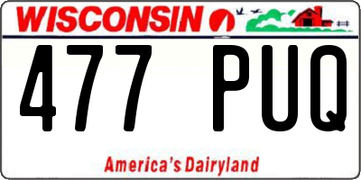 WI license plate 477PUQ