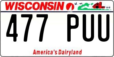 WI license plate 477PUU