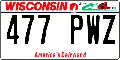 WI license plate 477PWZ
