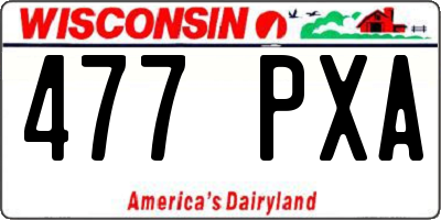 WI license plate 477PXA
