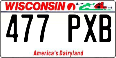 WI license plate 477PXB
