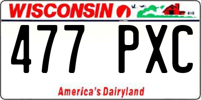 WI license plate 477PXC