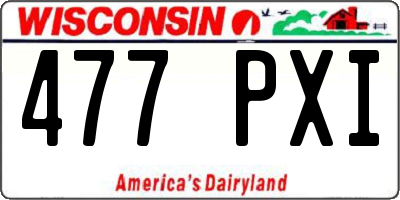WI license plate 477PXI