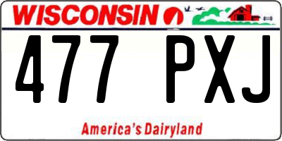 WI license plate 477PXJ