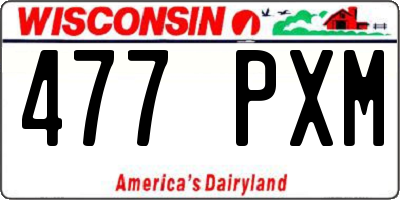 WI license plate 477PXM