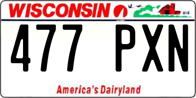 WI license plate 477PXN