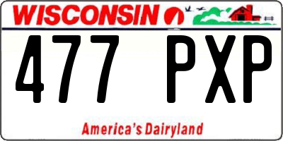 WI license plate 477PXP