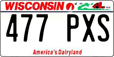 WI license plate 477PXS