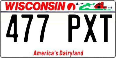 WI license plate 477PXT