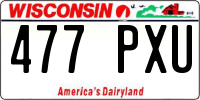 WI license plate 477PXU