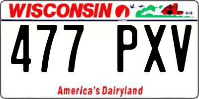 WI license plate 477PXV