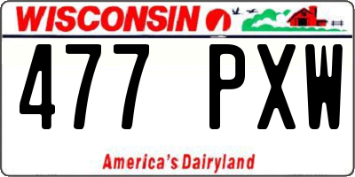 WI license plate 477PXW