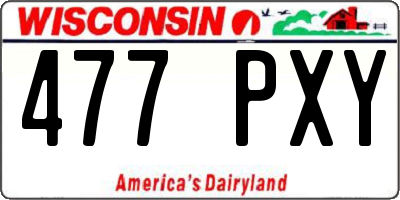 WI license plate 477PXY