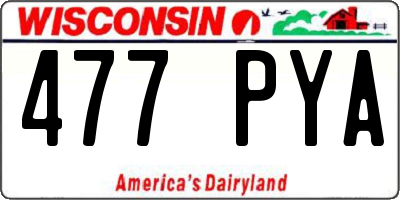 WI license plate 477PYA