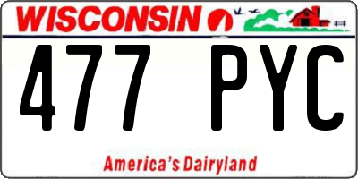 WI license plate 477PYC