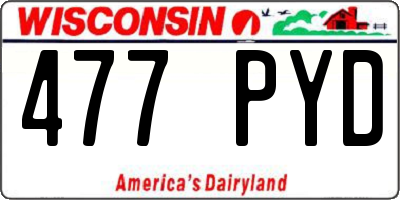 WI license plate 477PYD