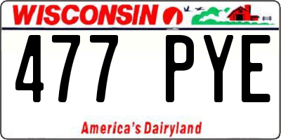 WI license plate 477PYE