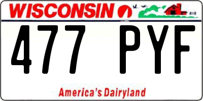 WI license plate 477PYF