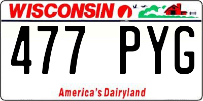WI license plate 477PYG