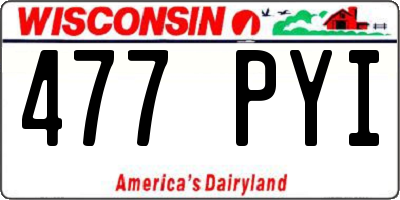 WI license plate 477PYI